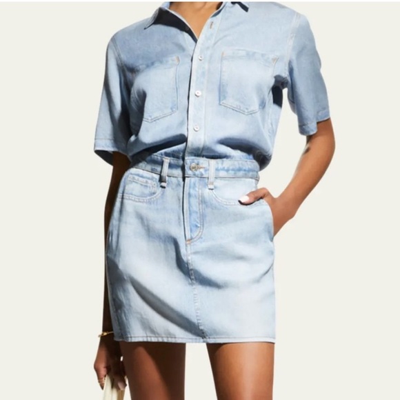 Rag and bone  XS Miramar Tulip Dress Light Wash Tencel Denim Look - Picture 1 of 14